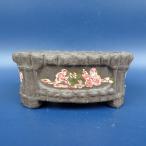 [ б/у ] бонсай горшок .. маленький размер длинная сторона примерно 10cm эллипс горшок бамбук . красный ... на данный момент товар б/у горшок 