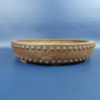 [ б/у ] бонсай горшок flat дешево радуга Izumi средний длинная сторона примерно 26.3cm круг горшок шпилька удар груша кожа грязь горшок на данный момент товар б/у горшок 