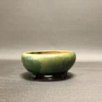 [ б/у ] бонсай горшок flat дешево радуга Izumi маленькая миска длинная сторона примерно 9cm круг горшок глазурь на данный момент товар б/у горшок 