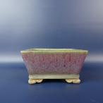 [ б/у ] бонсай горшок flat дешево радуга Izumi маленький размер длинная сторона примерно 12.5cm длина person горшок . пара глазурь на данный момент товар б/у горшок 