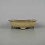 [ б/у ] бонсай горшок Tokoname .. маленький размер длинная сторона примерно 18cm дерево . горшок вне . глазурь на данный момент товар б/у горшок 