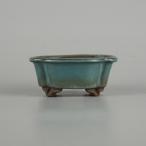 [ б/у ] бонсай горшок нет . маленькая миска длинная сторона примерно 8.2cm дерево . горшок вне . глазурь на данный момент товар б/у горшок 