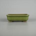 [ б/у ] бонсай горшок Tokoname Hattori маленький размер длинная сторона примерно 14.5cm длина person горшок . входить . пара глазурь на данный момент товар б/у горшок 