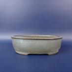 [ б/у ] бонсай горшок Tokoname гора осень структура сосна Izumi . маленький размер длинная сторона примерно 12.5cm эллипс горшок вне . глазурь на данный момент товар б/у горшок 