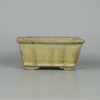 [ б/у ] бонсай горшок Tokoname превосходящий . маленький размер длинная сторона примерно 12cm длина person горшок глазурь на данный момент товар б/у горшок 