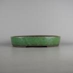 [ б/у ] бонсай горшок Tokoname превосходящий ..... средний длинная сторона примерно 32cm эллипс горшок глазурь на данный момент товар б/у горшок 