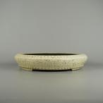 [ б/у ] бонсай горшок Tokoname превосходящий ..... средний длинная сторона примерно 34cm круг горшок шпилька удар глазурь на данный момент товар б/у горшок 