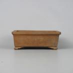 [ б/у ] бонсай горшок 2 плата flat дешево восток удача храм маленький размер длинная сторона примерно 13.8cm длина person горшок вне . грязь предмет с ящиком на данный момент товар б/у горшок 