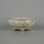 [ б/у ] бонсай горшок Tokoname Британия Akira маленький размер длинная сторона примерно 10.4cm круг горшок глазурь на данный момент товар б/у горшок 