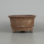 [ б/у ] бонсай горшок лодка гора маленький размер длинная сторона примерно 12.3cm круг горшок . пара внизу obi грязь предмет на данный момент товар б/у горшок 
