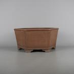 [ б/у ] бонсай горшок Tokoname . гора . средний длинная сторона примерно 30cm шестиугольник горшок . есть уровень пара внизу obi грязь предмет на данный момент товар б/у горшок 