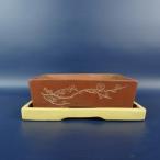 [ б/у ] бонсай горшок .. нет . тарелка есть маленький размер длинная сторона примерно 18.3cm длина person горшок гвоздь гравюра цветок знак глазурь на данный момент товар б/у горшок 