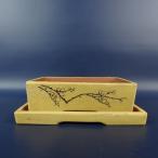 [ б/у ] бонсай горшок .. нет . тарелка есть маленький размер длинная сторона примерно 18.5cm длина person горшок гвоздь гравюра цветок знак глазурь на данный момент товар б/у горшок 