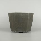 [ б/у ] бонсай горшок такой же . год производства средний длинная сторона примерно 22cm шестиугольник горшок птица цветок бамбук . иероглифы грязь предмет на данный момент товар б/у горшок 