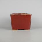 [ б/у ] бонсай горшок широкий восток горшок маленький размер длинная сторона примерно 14.2cm правильный person горшок глазурь на данный момент товар б/у горшок 