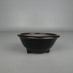 [ б/у ] бонсай горшок . flat маленькая миска длинная сторона примерно 7.7cm круг горшок вне . глазурь на данный момент товар б/у горшок 