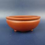 [ б/у ] бонсай горшок Tokoname один .. маленькая миска длинная сторона примерно 7.3cm круг горшок . пара грязь предмет на данный момент товар б/у горшок 