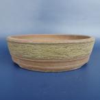 [ б/у ] бонсай горшок Tokoname .. маленький размер длинная сторона примерно 13.3cm круг горшок внизу obi узор ввод на данный момент товар б/у горшок 