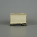 [ б/у ] бонсай горшок . глянец маленькая миска длинная сторона примерно 7cm правильный person горшок внизу obi глазурь на данный момент товар б/у горшок 