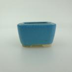 [ б/у ] бонсай горшок синий . бобы горшок длинная сторона примерно 4.5cm правильный person горшок . входить глазурь на данный момент товар б/у горшок 