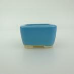 [ б/у ] бонсай горшок синий . бобы горшок длинная сторона примерно 4.5cm правильный person горшок глазурь на данный момент товар б/у горшок 