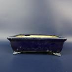 [ б/у ] бонсай горшок синий . маленький размер длинная сторона примерно 13.3cm длина person горшок вне .. пара глазурь на данный момент товар б/у горшок 