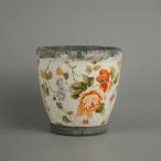 [ б/у ] горшок цветочный горшок маленький размер высота примерно 11.8cm круг горшок цветная роспись цветок. . - na оценка .. для на данный момент товар б/у горшок 