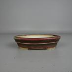 [ б/у ] бонсай горшок .. высота . обжиг в печи маленький размер длинная сторона примерно 11.4cm эллипс горшок средний obi глазурь на данный момент товар б/у горшок 