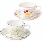 　日比谷花壇　ペアカップ&ソーサーセット(ミモザ・チューリップ)