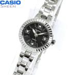CASIO カシオ SHEEN 海外モデル 腕時計 レディース 小ぶり 小さい 丸い 黒文字盤 シルバー ステンレス SHE-4032D-1A