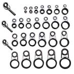 LNJLQW 25点セット 釣竿 ロッドガイド アイリング セラミックリング ステンレス 釣り竿 釣り竿ガイド アイ 2.0mm〜15mm 多サ