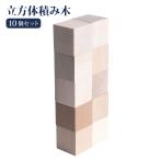 10個セット 立方体積み木 積みやすい 本物の木 ニキーチン 国産 日本製 お受験 幼児教育 教具 知育玩具 角積木 空間把握 図形