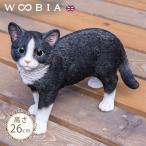 猫 置物 ガーデニング 雑貨 ガーデン オーナメント オブジェ 〔 ハチワレ 犬 庭 ペット WooBia