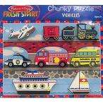 Melissa & Doug Vehicles Chunkyパズル(Set of 6 )