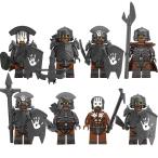 ブロック互換 レゴ 互換品 レゴミニフィグ オーク兵士ヘビー歩兵槍ビルディング8体セット レゴブロック LEGO クリスマス プレゼント