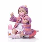 リボーンドール リアル赤ちゃん人形 40cm かわいいベビー人形 衣装とおしゃぶり・哺乳瓶付き おねんね クローズアイ