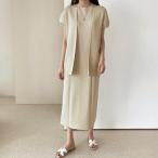 韓国風 セットアップ レディース 春夏秋 40代 通勤服 女 きれいめワンピース 体型カバー 大人服 2023