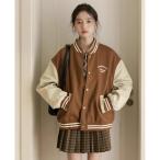 スタジャン レディース アウター 秋冬 ブルゾン ジャンパー スタジアムジャンパー ロゴ カジュアル 大きいサイズ 大人可愛い 韓国 ファッション