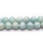 Yahoo! Yahoo!ショッピング(ヤフー ショッピング)アクアマリン 18mm 丸玉 天然石 ビーズ 半連 約17〜18cm