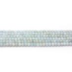 Yahoo! Yahoo!ショッピング(ヤフー ショッピング)アクアマリン 4mm 丸玉 天然石 ビーズ 半連 約17〜18cm