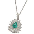 タサキ ペアシェイプ パライバトルマリン0.50ct ダイヤ0.91ct ネックレス PT900/PT850 新品仕上げ済み♪送料無料・返品可♪