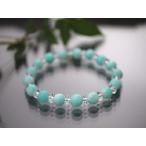 ペルー産アマゾナイトAAA8mmボタンカット水晶平珠水晶AAA3×6mmブ...