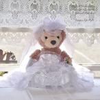 *ウエルカムベアに！ダッフィー*シェリーメイコスチューム★Mサイズ★超豪華!!ふっわふっわウェディングドレス*巻きバラ・フリル・12de-ｍ【服】