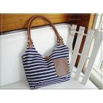 ハンドメイド♪ネイビーボーダー生地を使ったハンドメイドの可愛いショルダーバッグ【ボーダー×ダークネイビー】不動の人気のボーダーショルダーバッグ＊