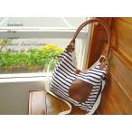 ハンドメイド♪ネイビーボーダー生地を使ったハンドメイドの可愛いショルダーバッグ【ボーダー×ネイビー】不動の人気のボーダーショルダーバッグ＊