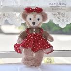 【ゆうパケットＯＫ！】ダッフィー*シェリーメイコスチューム★Sサイズ43cm★赤水玉吊りスカート＆ブラウンシャツ＊od124