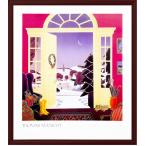 ショッピングトーマス トーマスマックナイトの絵画 おしゃれな額入りポスター 「クリスマスイヴ」フレーム付き 冬 雪