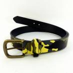 大きいサイズ メンズ ベルト 合皮 紳士 カジュアル 黒地緑 迷彩柄 カモフラージュ ロング w110cmまで メンズベルト 長い GB-A-10A 宅配便のみ