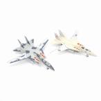 F-14 トムキャットタイプ 戦闘機 2機セット プルバックカー 迷彩色とアイボリー色 ミニカー KZ-258 宅配便のみ
