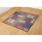 ラグマット 夏用 い草マット 約2畳 約191×191cm 抗菌 日本製 オリエンタル柄 ブラウン